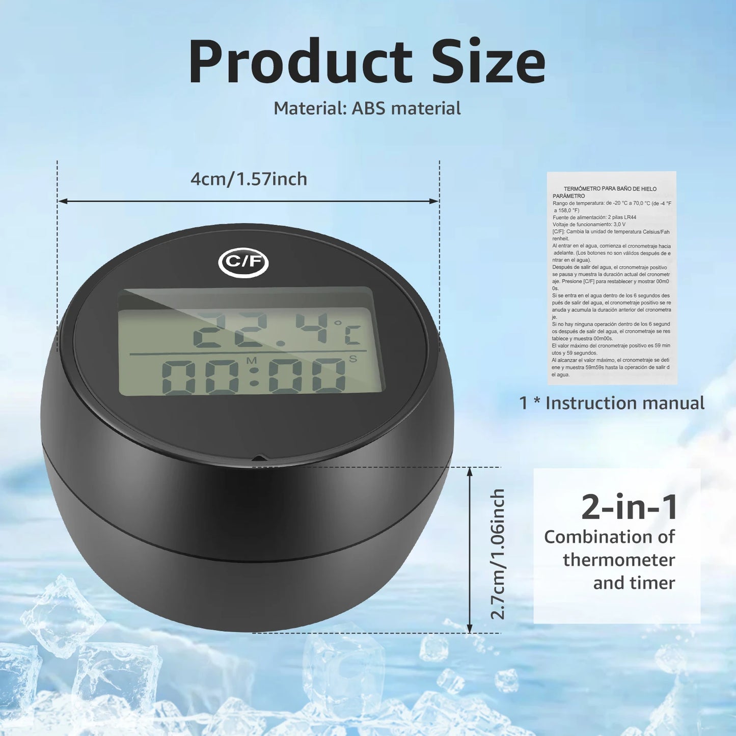 Primal Temp Cold Plunge Thermometer & Timer